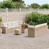 vidaXL Conjunto de sof&aacute; de jard&iacute;n con coj&iacute;n 11 pcs Beige y Crema