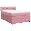 vidaXL Cama box spring con colch&oacute;n terciopelo rosa 160x200 cm