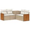 vidaXL Juego de Sof&aacute; 5 uds. Beige y blanco crema