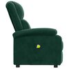 vidaXL Sill&oacute;n de masaje de terciopelo verde oscuro