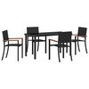 vidaXL Conjunto de Comedor de Jard&iacute;n 5 uds. Negro
