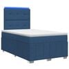 vidaXL Cama de muelles con LED y colch&oacute;n Azul 120 x 190 cm Tela