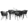 vidaXL Conjunto de Comedor de Jard&iacute;n con coj&iacute;n 5 pcs Negro