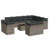 vidaXL Set sof&aacute;s de jard&iacute;n con cojines 13 piezas rat&aacute;n sint&eacute;tico gris