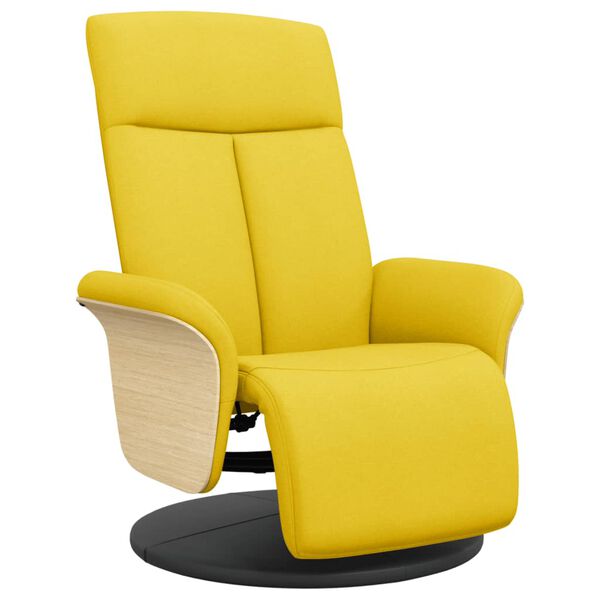 vidaXL Sill&oacute;n reclinable con reposapi&eacute;s tela amarillo claro