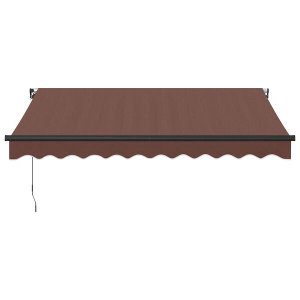 vidaXL Toldo retr&aacute;ctil manual con luz LED marr&oacute;n 300x250 cm