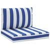 vidaXL Cojines para pal&eacute;s 2 piezas tela Oxford azul y blanco a rayas