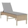 vidaXL Tumbona con coj&iacute;n, color beige, 55x200x44cm, polirat&aacute;n
