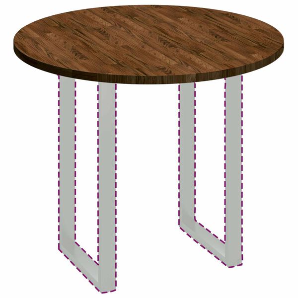 vidaXL Encimera Marr&oacute;n Claro &Oslash; 90 x 2,5 cm Madera de Roble S&oacute;lido