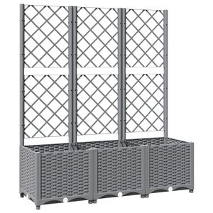 vidaXL Jardinera con enrejado PP gris claro 120x40x136 cm