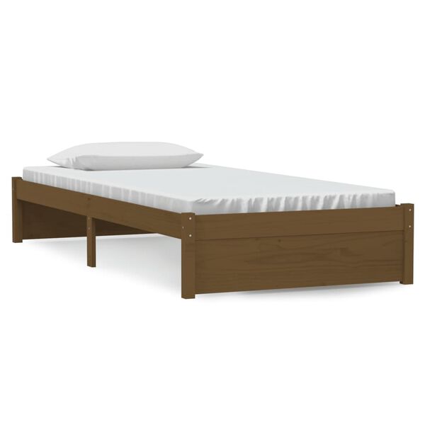 vidaXL Estructura cama sin colchón madera maciza marrón miel 90x190 cm