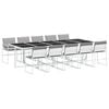 vidaXL Juego de comedor de jard&iacute;n 11 pzas con cojines textilene blanco