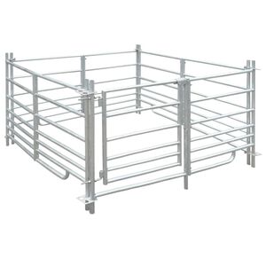 vidaXL Corral para ovejas de 4 paneles acero galvanizado 137x137x92 cm