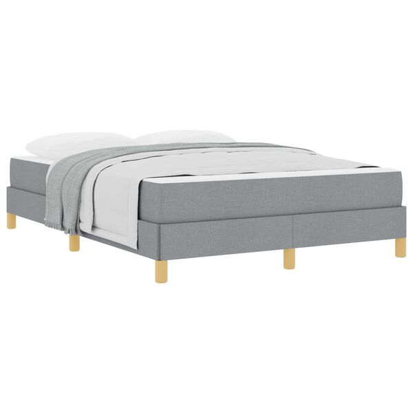 vidaXL Cama tipo Box Spring con colch&oacute;n Gris Claro 140 x 200 cm tela