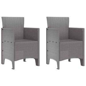 vidaXL Silla de Jard&iacute;n 2 uds. Gris Claro Polipropileno