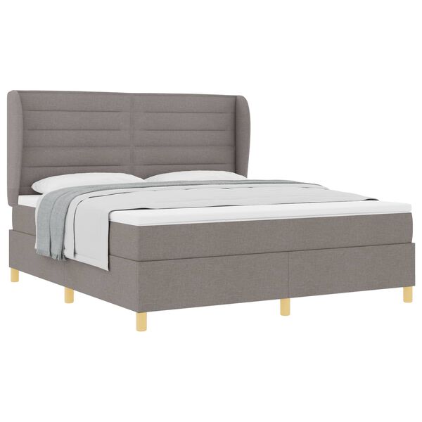vidaXL Cama con Somier y Colch&oacute;n Gris Oscuro 90x190 cm de Tela Taup&eacute;