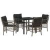 vidaXL Conjunto de Comedor de Jard&iacute;n 5 uds. Gris rat&aacute;n sint&eacute;tico