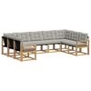 vidaXL Conjunto de sof&aacute;s de exterior 9 uds. Blanco y Gris Claro