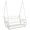 vidaXL Banco Columpio Acero 109 x 75 x 59 cm Blanco antiguo