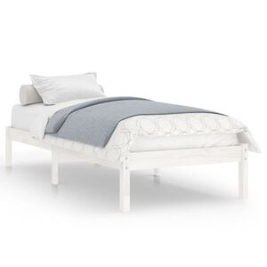 vidaXL Estructura de cama individual peque&ntilde;a sin colch&oacute;n madera blanco