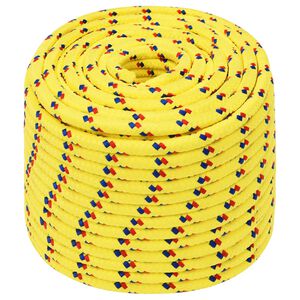 vidaXL Cuerda multiusos 12 mm 50 m Amarillo PP 930 kg Carga m&aacute;x.