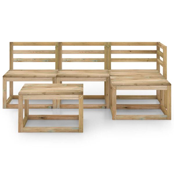vidaXL Set de muebles de jard&iacute;n 5 pzas madera de pino impregnada verde
