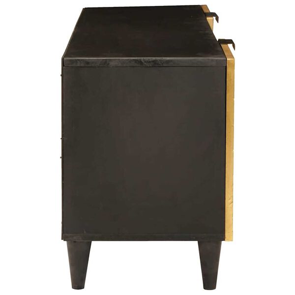 vidaXL Mueble de TV con cajón Negro y dorado 105 x 33 x 46 cm