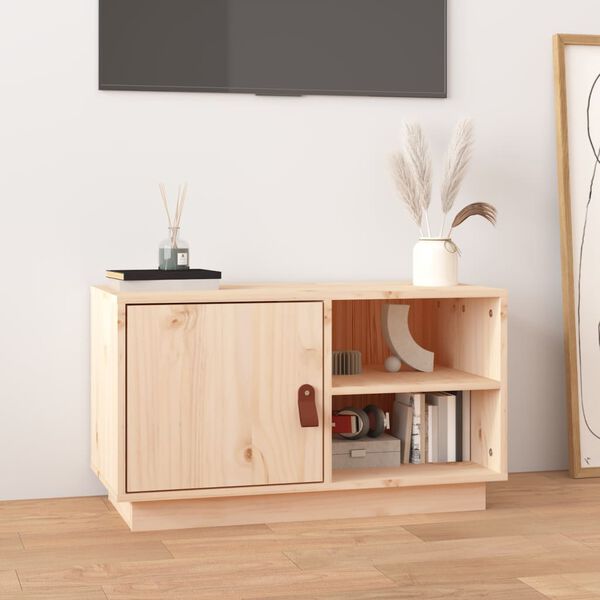 vidaXL Mueble de TV de madera maciza de pino 70x34x40 cm