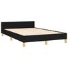 vidaXL Estructura de cama sin colch&oacute;n tela negro 120x190 cm