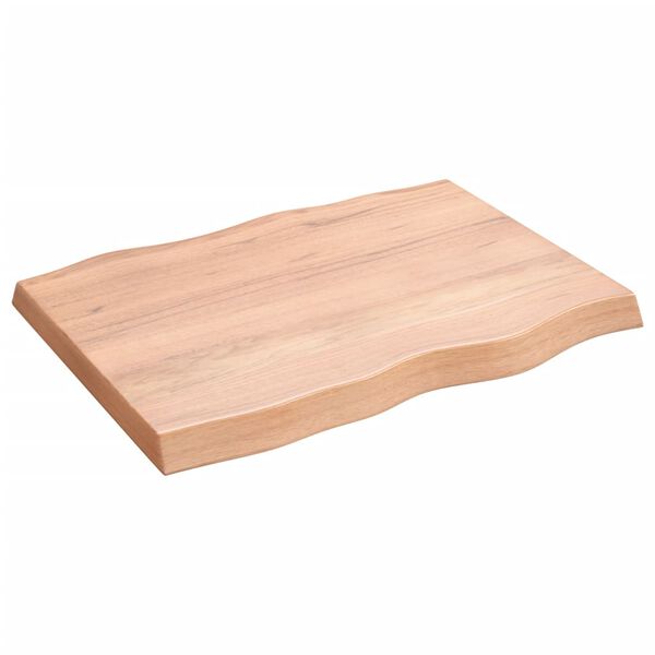 vidaXL Tablero mesa madera tratada borde natural marrón 80x60x(2-6) cm