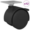 vidaXL Rueda 12 uds. Negro 39,5 x 39,5 x 37,8 mm