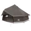 vidaXL Carpa Tipi 10 persona Marr&oacute;n Gris Poli&eacute;ster y Acero