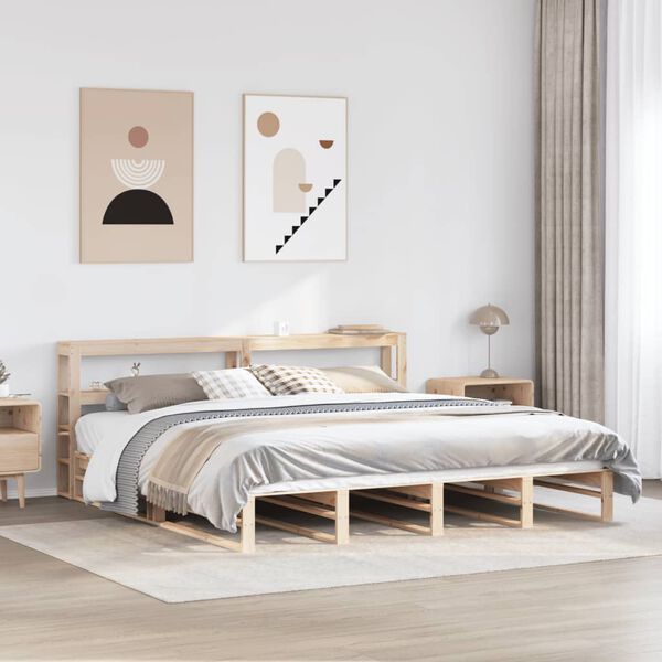 vidaXL Estructura de cama sin colch&oacute;n madera maciza de pino 200x200 cm