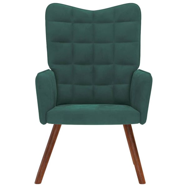 vidaXL Sill&oacute;n de relax de terciopelo verde oscuro