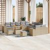 vidaXL Conjunto de sof&aacute; de jard&iacute;n 13 pcs Beige rat&aacute;n sint&eacute;tico