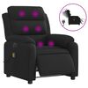 vidaXL Sillón reclinable de masaje eléctrico tela negro