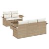 vidaXL Juego de Sof&aacute; 6 uds. Beige rat&aacute;n sint&eacute;tico