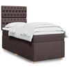 vidaXL Cama box spring con colch&oacute;n tela marr&oacute;n oscuro 100x200 cm