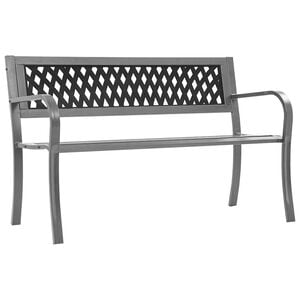 vidaXL Banco de jard&iacute;n acero negro 120 cm