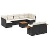 vidaXL Set de sof&aacute;s de jard&iacute;n 10 pzas cojines rat&aacute;n sint&eacute;tico negro