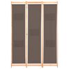 vidaXL Biombo divisor de 3 paneles de tela marr&oacute;n 120x170x4 cm