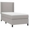 vidaXL Cama box spring colch&oacute;n y luces LED tela gris claro 90x200 cm