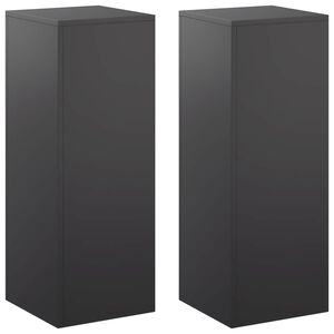 vidaXL Soporte de plantas 2 pcs Negro 30 x 30 x 80 cm Acero