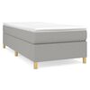 vidaXL Cama box spring con colch&oacute;n tela gris claro 90x190 cm