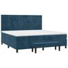 vidaXL Cama box spring con colch&oacute;n terciopelo azul oscuro 200x200 cm