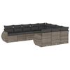 vidaXL Set de sof&aacute;s de jard&iacute;n 10 pzas con cojines rat&aacute;n sint&eacute;tico gris