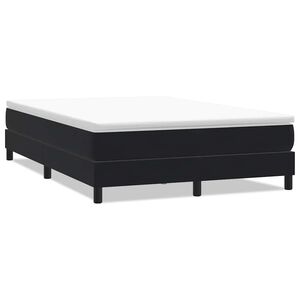 vidaXL Cama box spring sin colch&oacute;n cuero sint&eacute;tico negro 140x210 cm