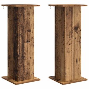 vidaXL Soporte de plantas 2 pcs Madera envejecida 30,5 x 30 x 80,5 cm