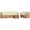 vidaXL Conjunto de sof&aacute;s de exterior 7 uds. Natural y Crema