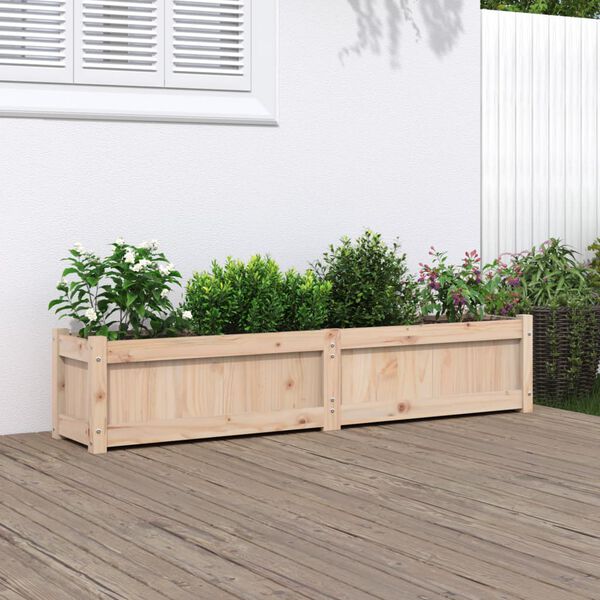 vidaXL Jardinera de madera maciza de pino 150x31x31 cm